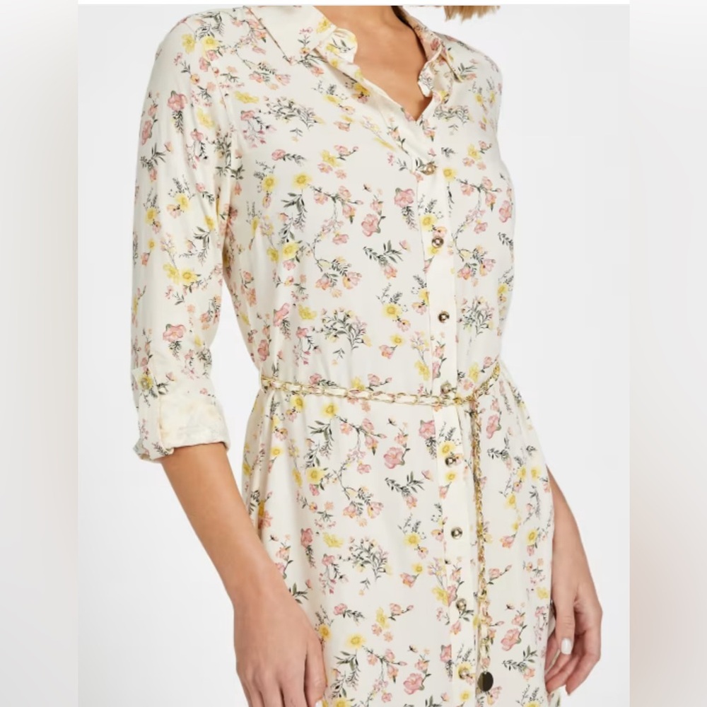NWT - GUESS - Misti Printed Shirt Dress